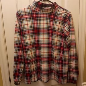 Land's End Plaid Turtleneck